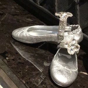 Tory Burch. Sz. 8 Metallic Embellished Ballet Flat